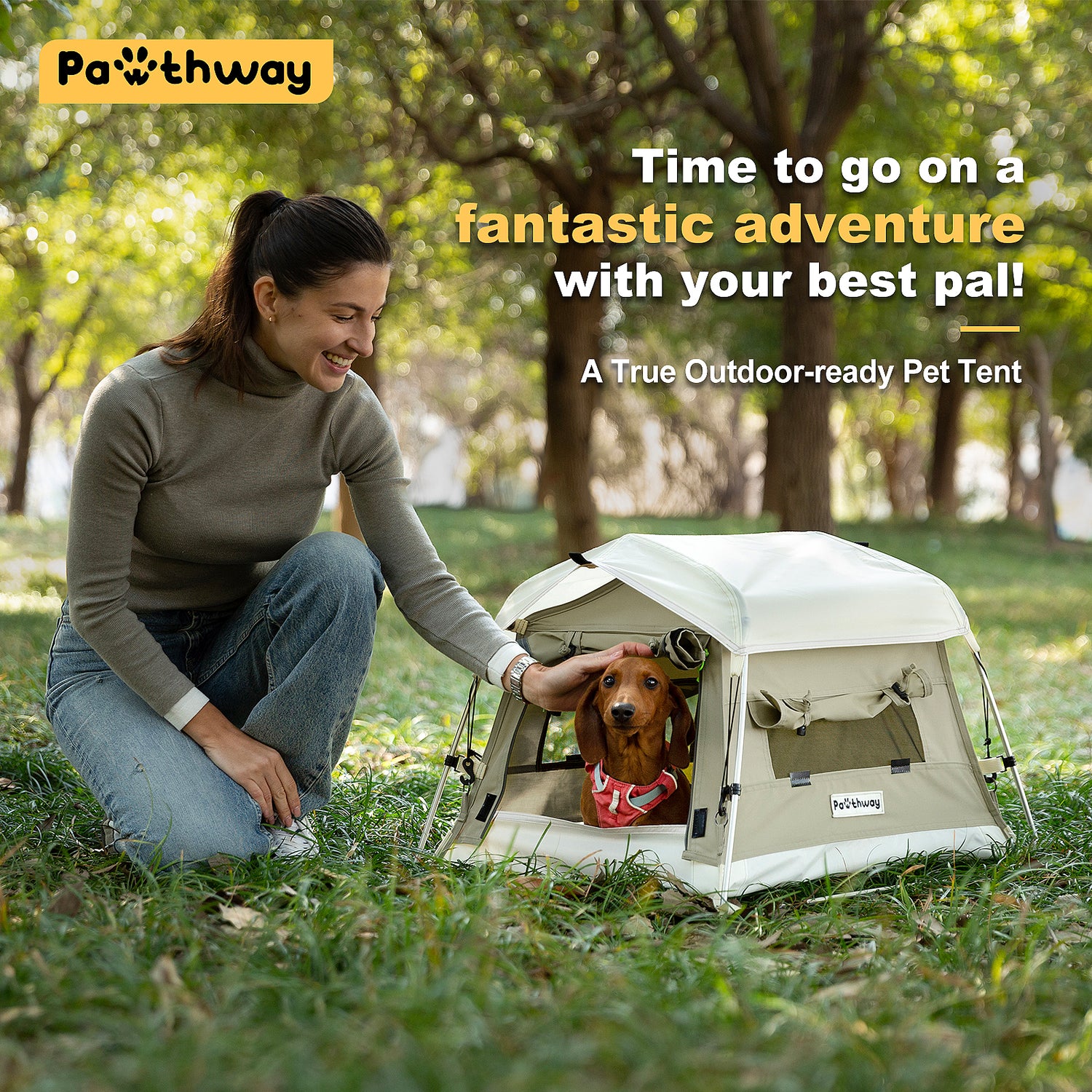 Small Gray Pet Tent  (24.4''L x 19.7''W x 16.5''H)