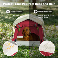 Small Red Pet Tent (24.4''L x 19.7''W x 16.5''H)