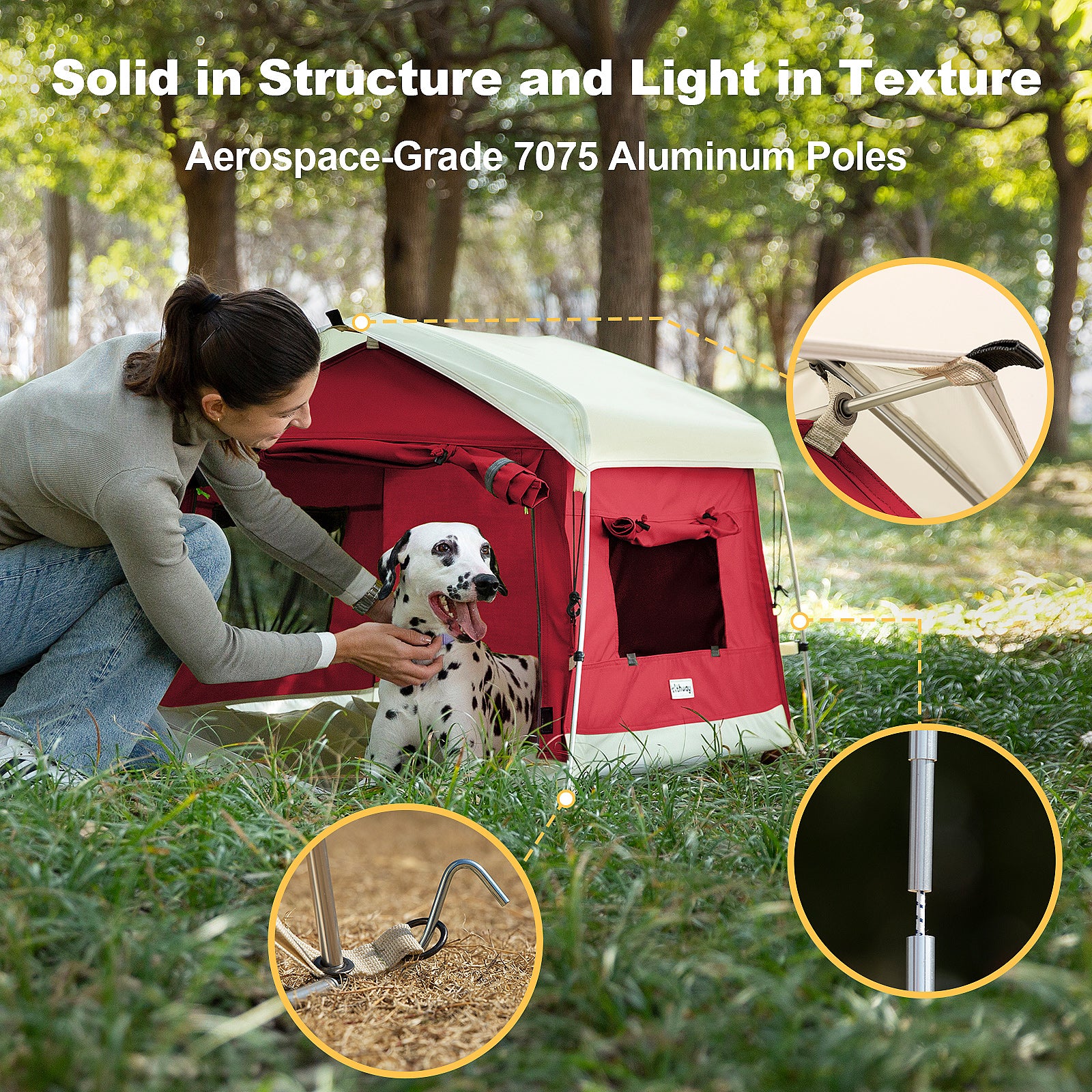 Large Red Pet Tent  (39.4''L x 31.5''W x 26.4''H)